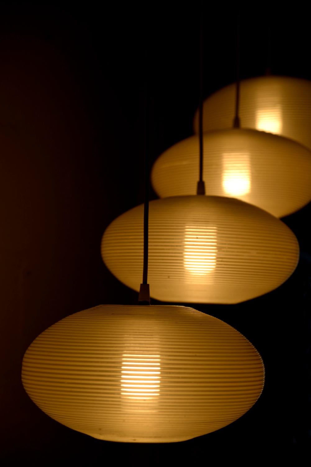4 Lampadari a soffitto Rotaflex del Midcentury di John & Sylvia Reid 1950s British In condizioni buone in vendita a Sherborne, Dorset