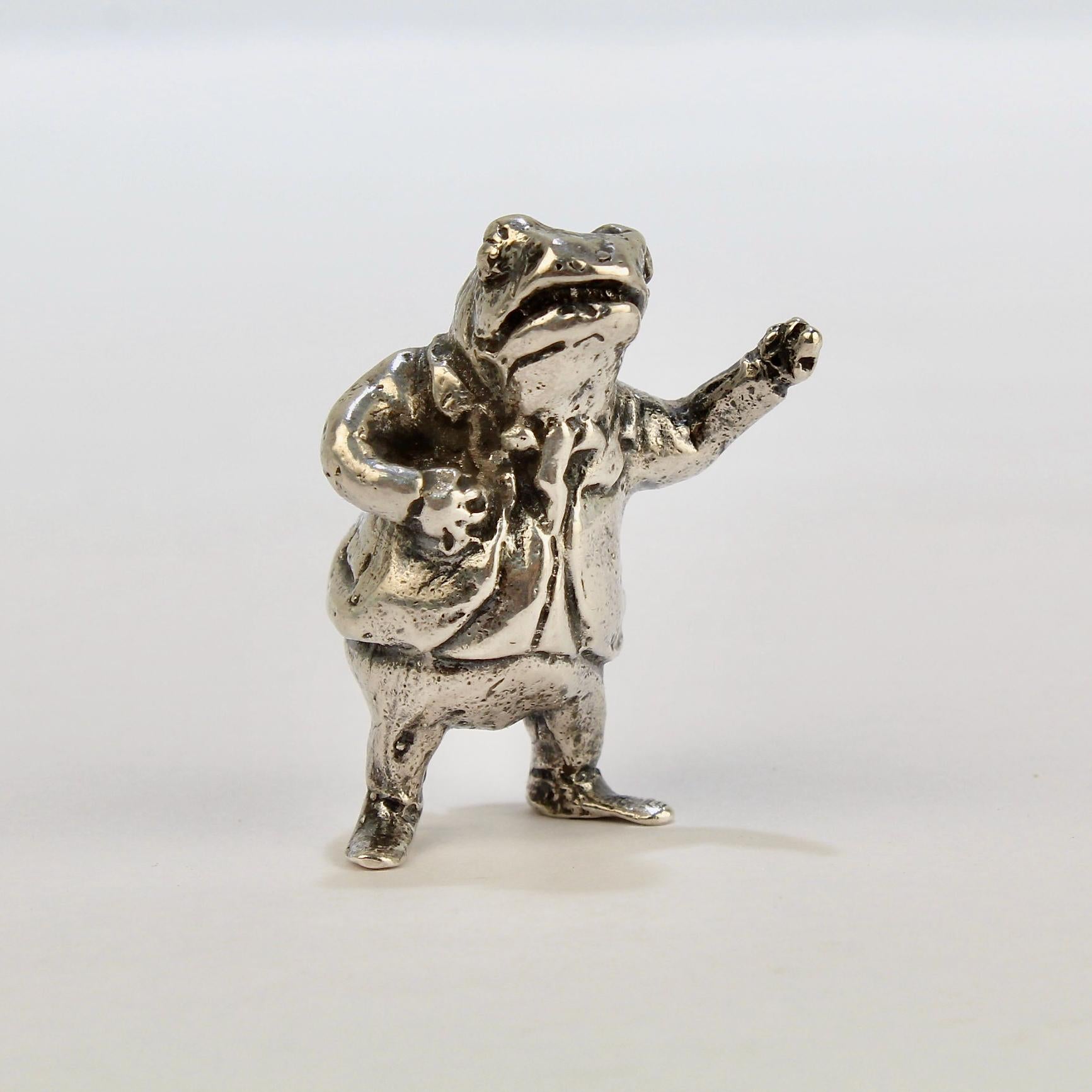 Women's or Men's 4 Miniature Sterling Silver Wind in the Willows Figures by Sterling E Lanier