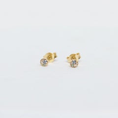 4 mm Sapphire Paraiba Tourmaline Diamond Mini Stack Side Stud Earrings