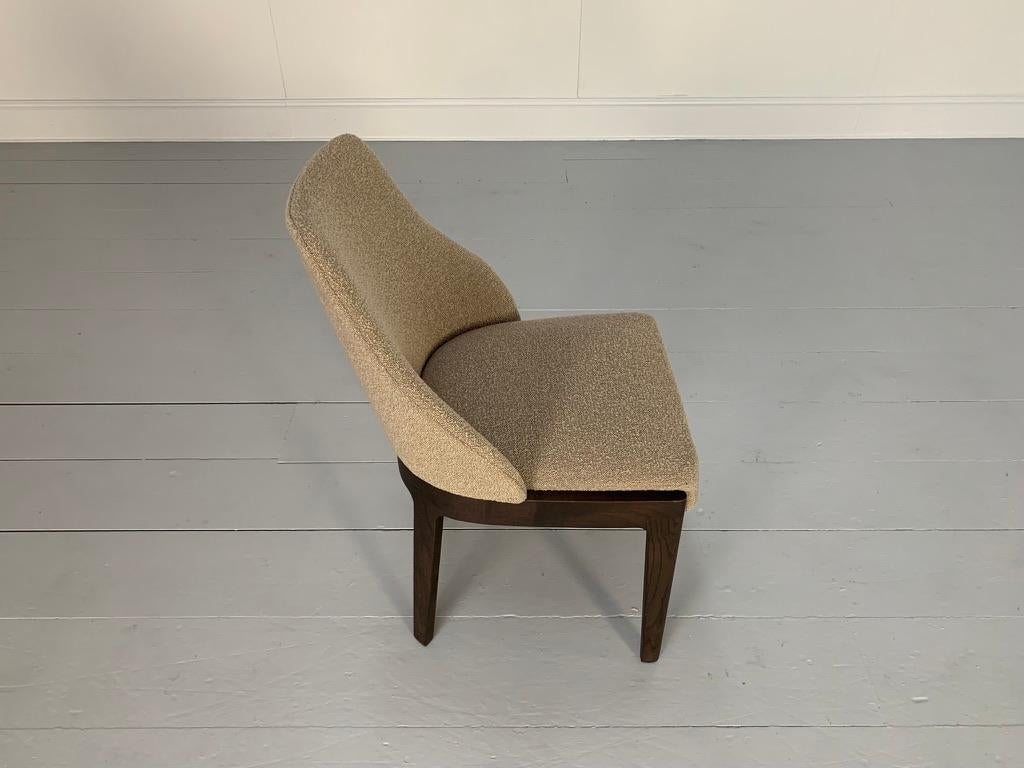 4 Molteni & C „Chelsea“ Esszimmerstühle in Taupe „Boucle“ aus Wolle im Angebot 10
