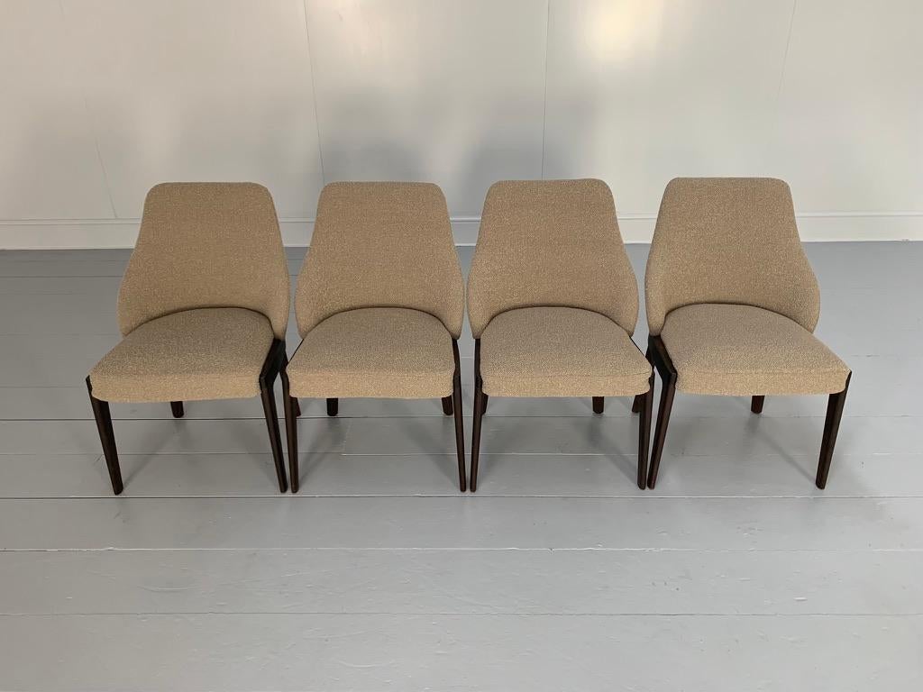 4 Molteni & C „Chelsea“ Esszimmerstühle in Taupe „Boucle“ aus Wolle im Angebot 11
