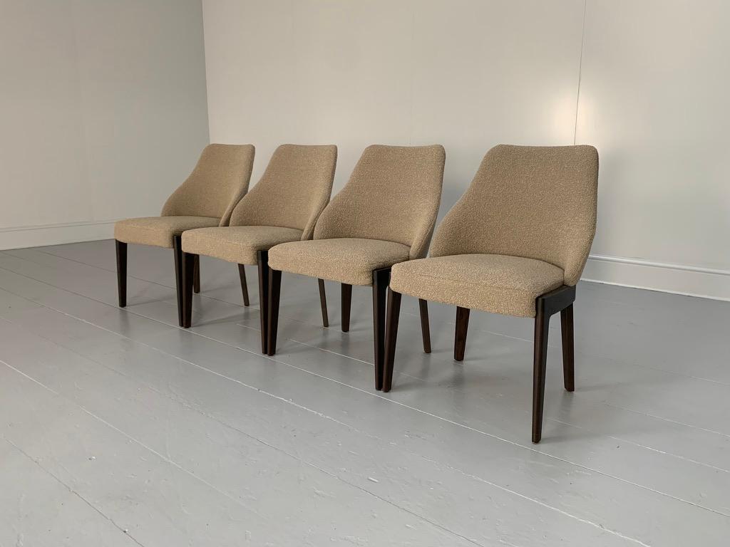 4 Molteni & C „Chelsea“ Esszimmerstühle in Taupe „Boucle“ aus Wolle im Angebot 5