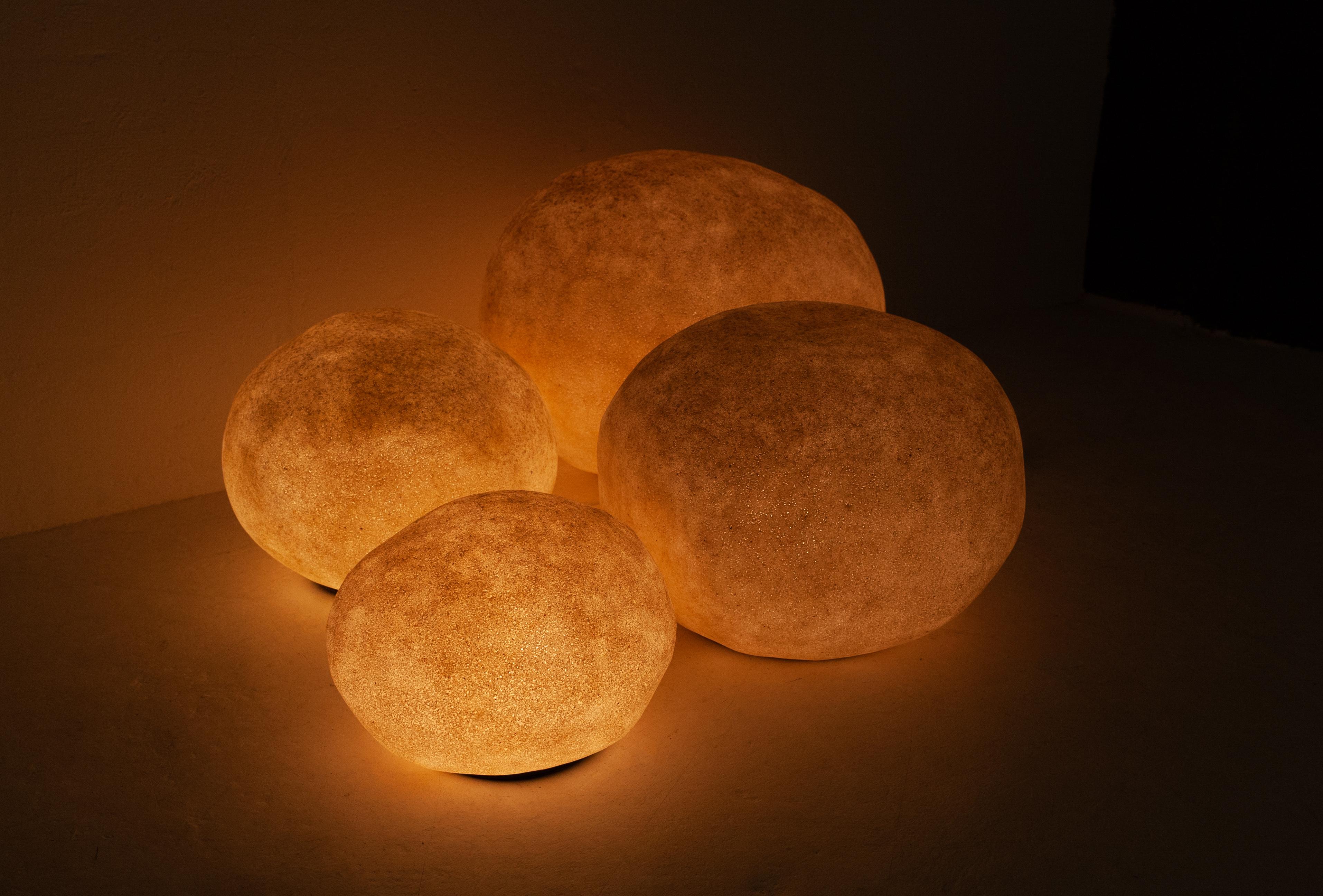 French 4 Moon Rocks Lamps Andre Cazenave