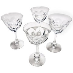 4 Moser Liquor Glasses Art Nouveau Hand Blown, Lady Hamilton by Moser