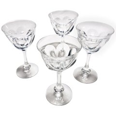 Vintage 4 Moser Liquor Glasses Art Nouveau Hand Blown, Lady Hamilton by Moser