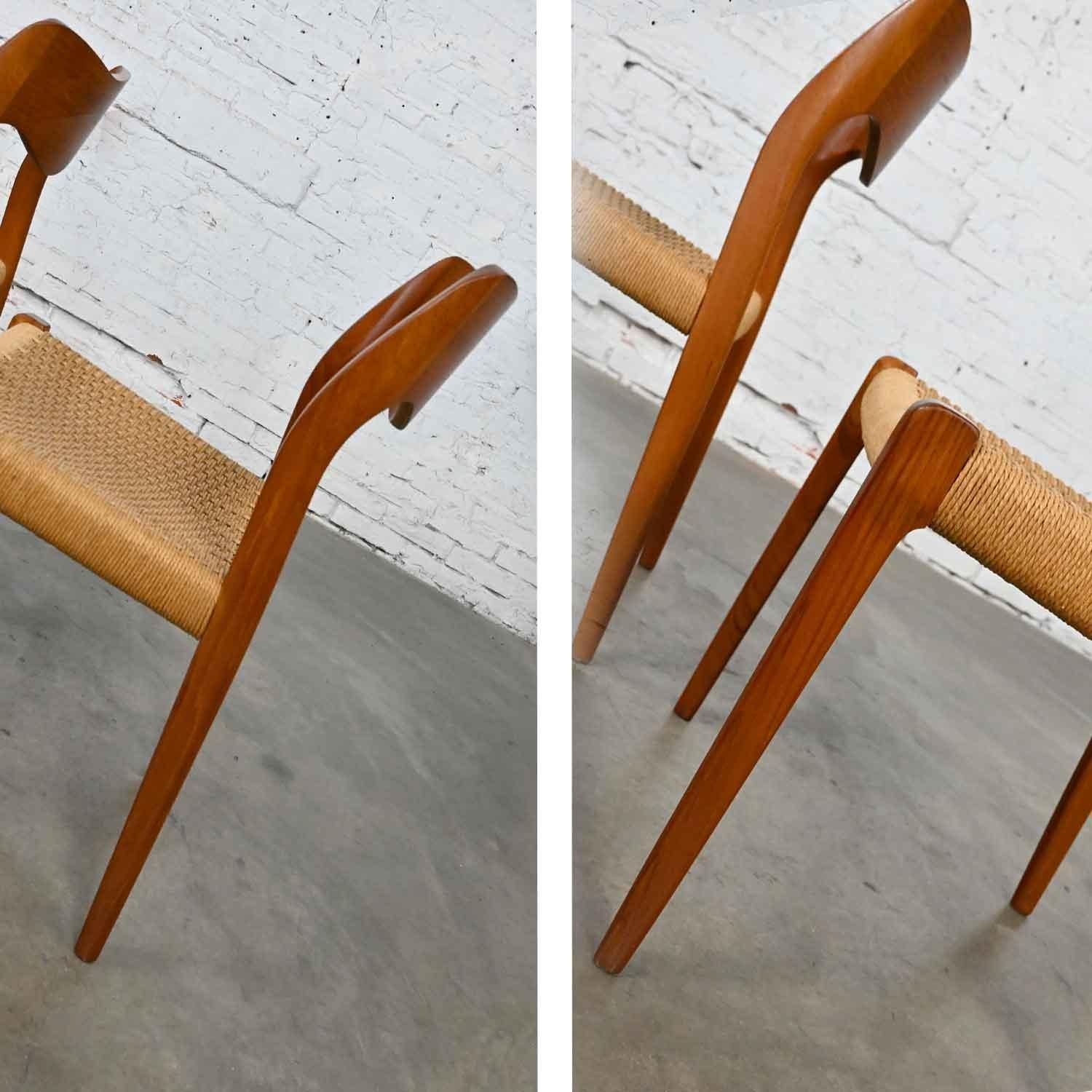 4 Neils O Moller Scandinavian Modern Model 71 Teak Dining Chairs by J.L. Mollers For Sale 5