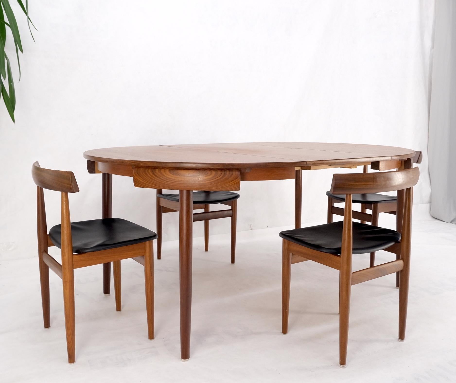 4 Nesting Chairs Hans Olsen Frem Røjle Round Danish Teak Dining Table Leaf Mint 6