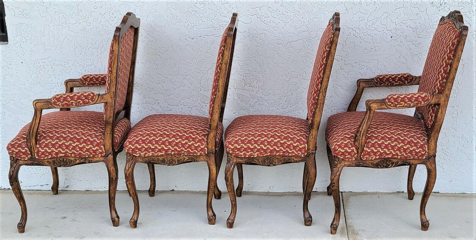 '4' Newly Upholstered French Provincial Louis XV Dining Chairs For Sale 4