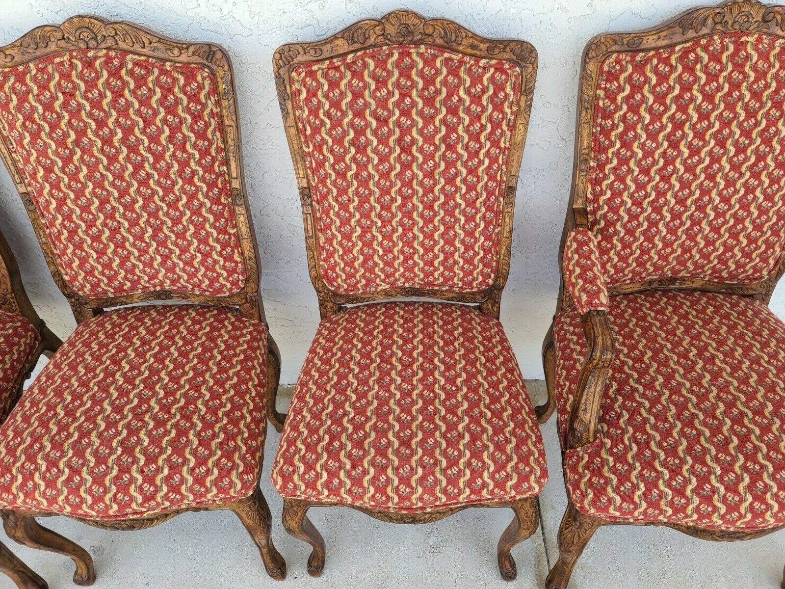 '4' Newly Upholstered French Provincial Louis XV Dining Chairs For Sale 1