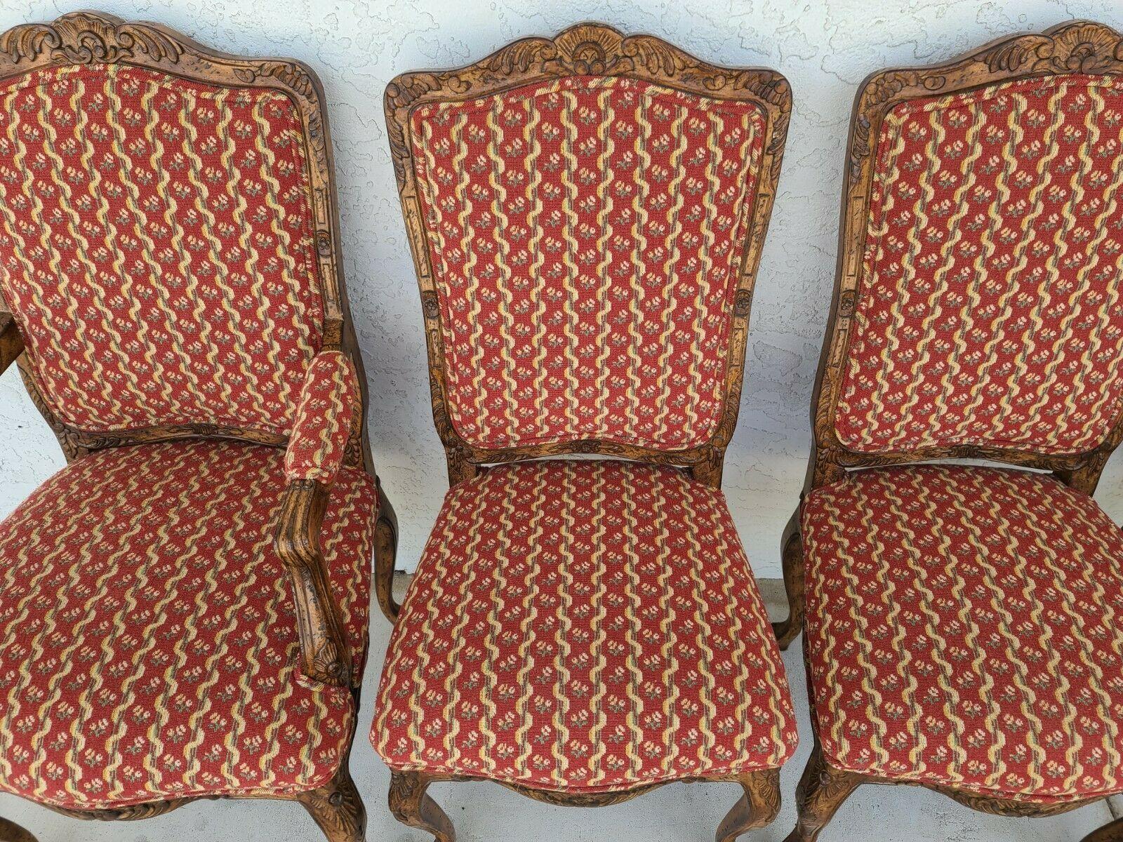 '4' Newly Upholstered French Provincial Louis XV Dining Chairs For Sale 2