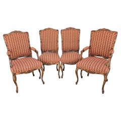 '4' Newly Upholstered French Provincial Louis XV Dining Chairs