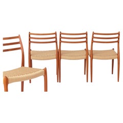 4 Niels Moller chairs #78 Teak Danish 1960s Vintage