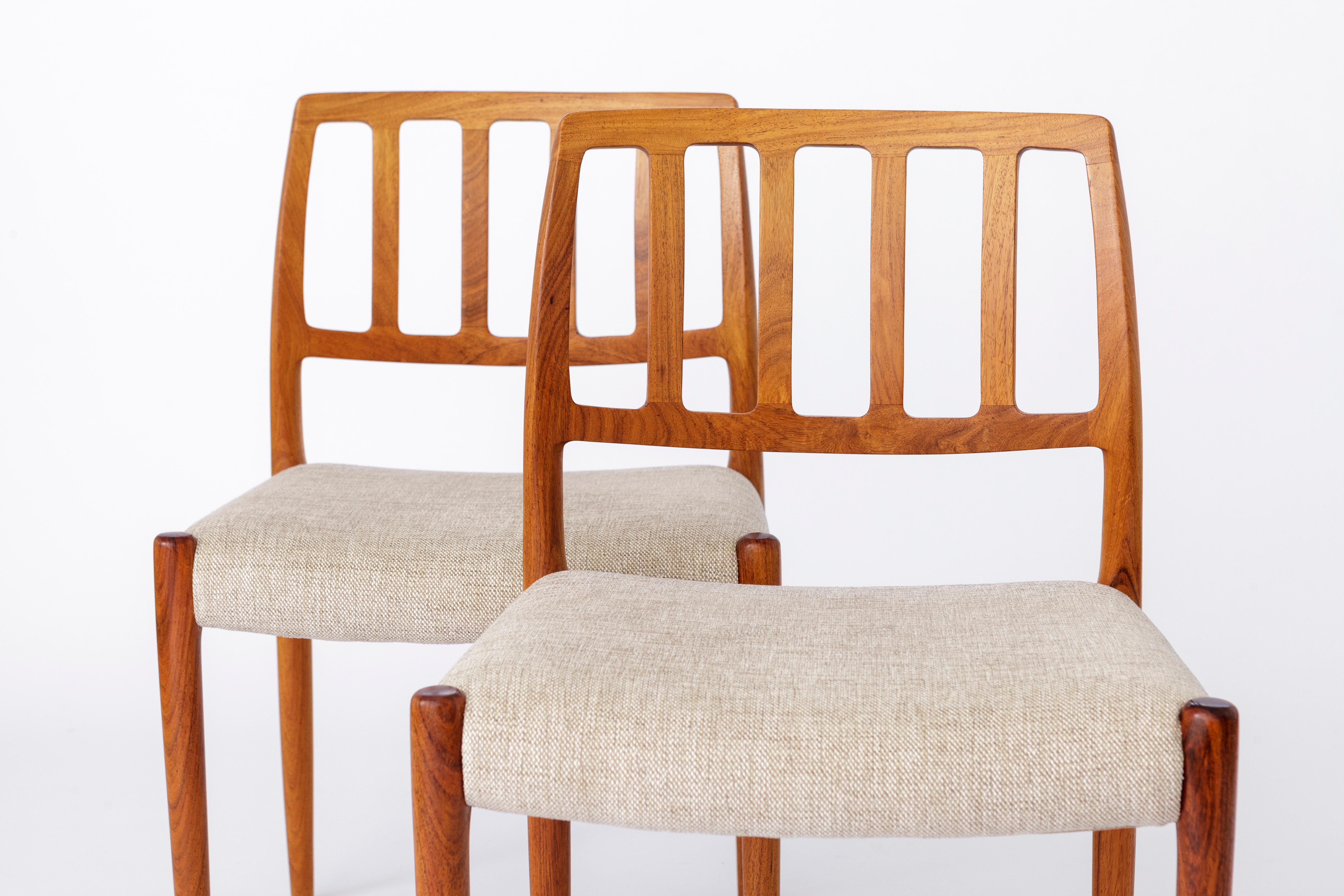 Polished 4 Niels Moller Chairs, model 83, 1970s, Rosewood, Danish, Vintage For Sale