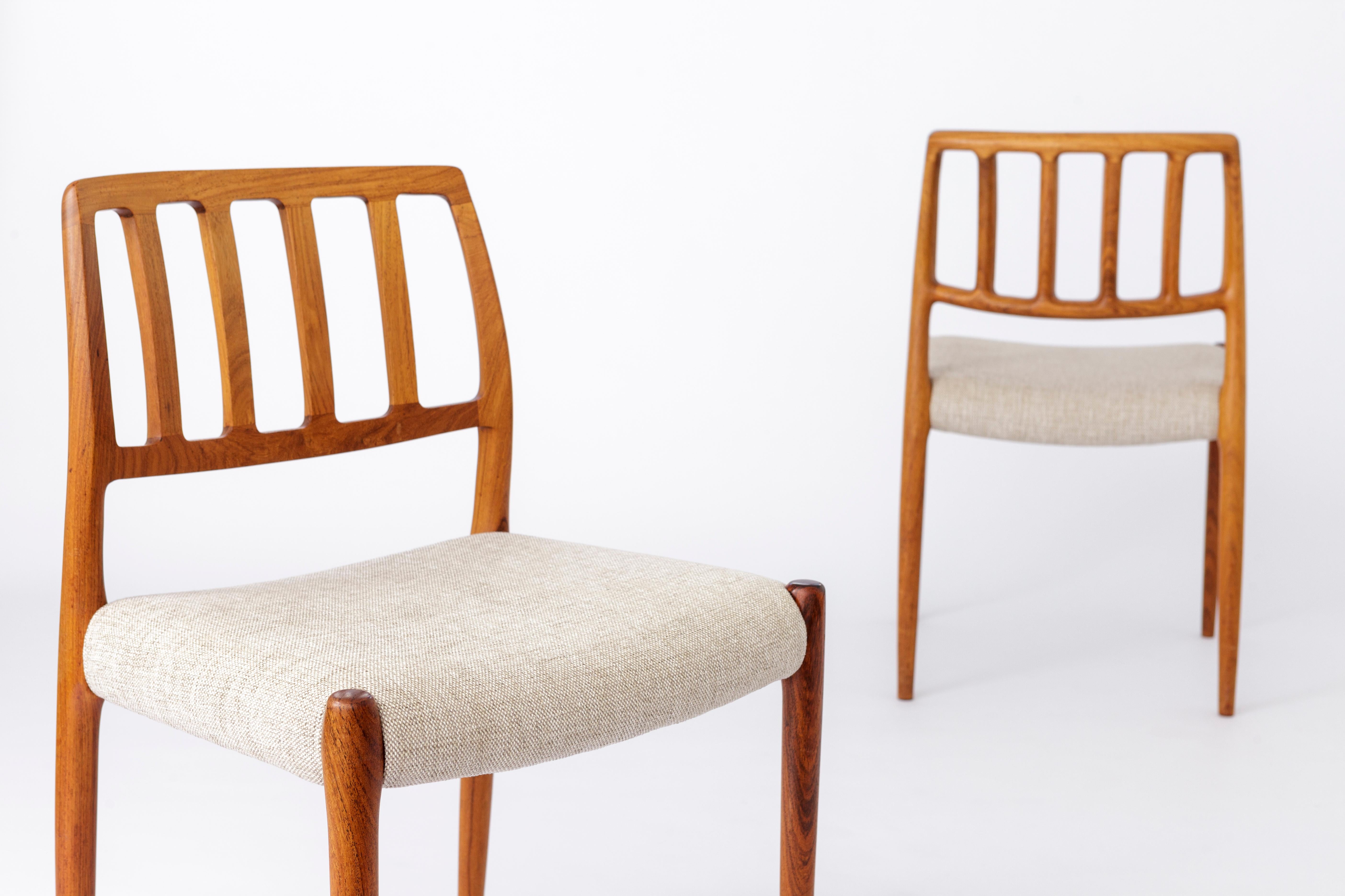Late 20th Century 4 Niels Moller Chairs, model 83, 1970s, Rosewood, Danish, Vintage For Sale