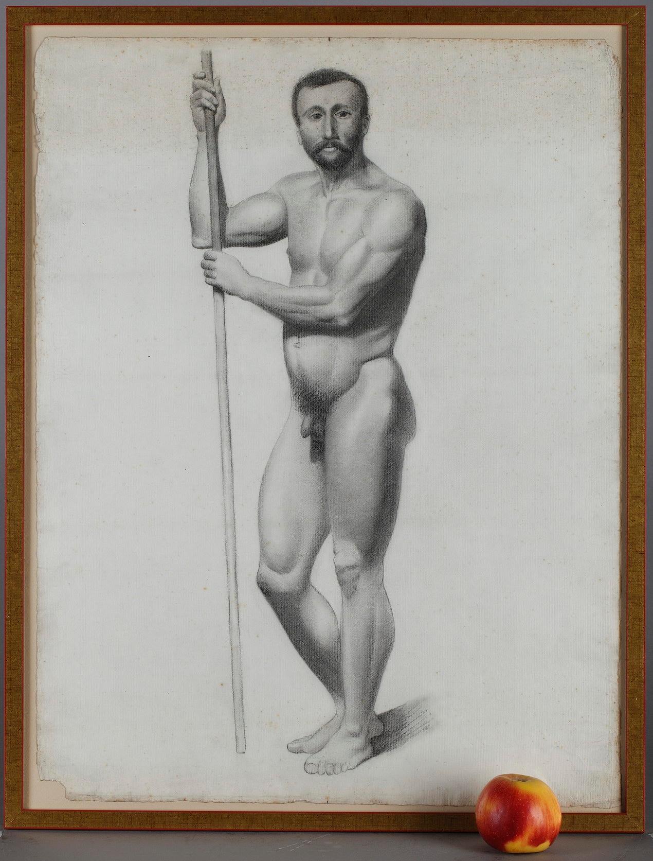 4 Nude Drawings After a Live Model by V. Geoffroy, Circa 1895 For Sale 6