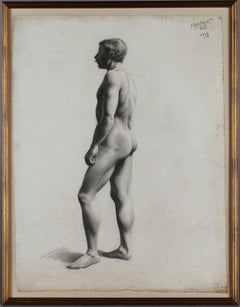 4 Nude Drawings After a Live Model by V. Geoffroy, Circa 1895