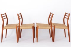 4 of 8 Niels Otto Møller Model 78 Dining Chairs  Danish Teak Mid Century Modern