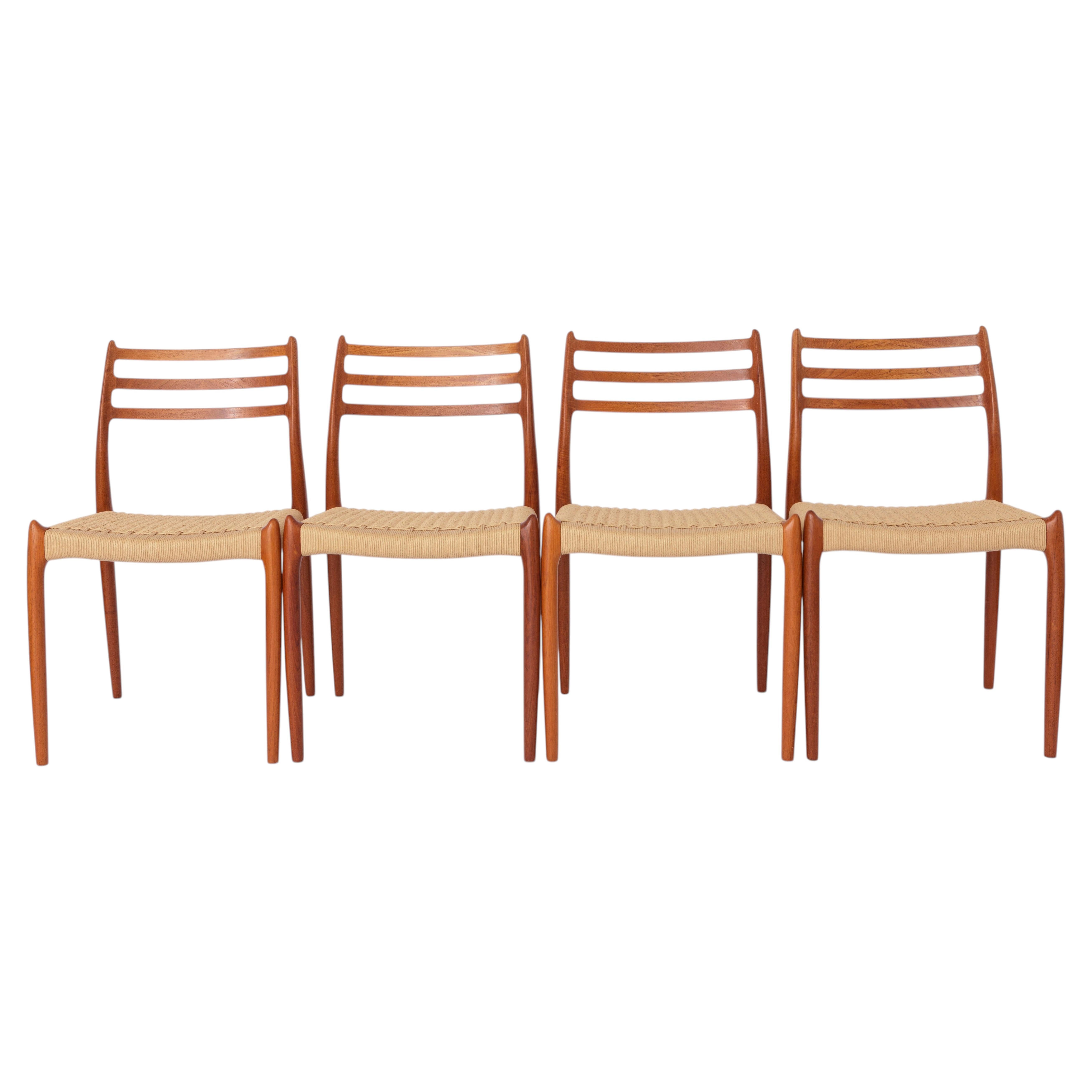 4 of 8 Niels Otto Møller Model 78 Dining Chairs  Danish Teak Mid Century Modern
