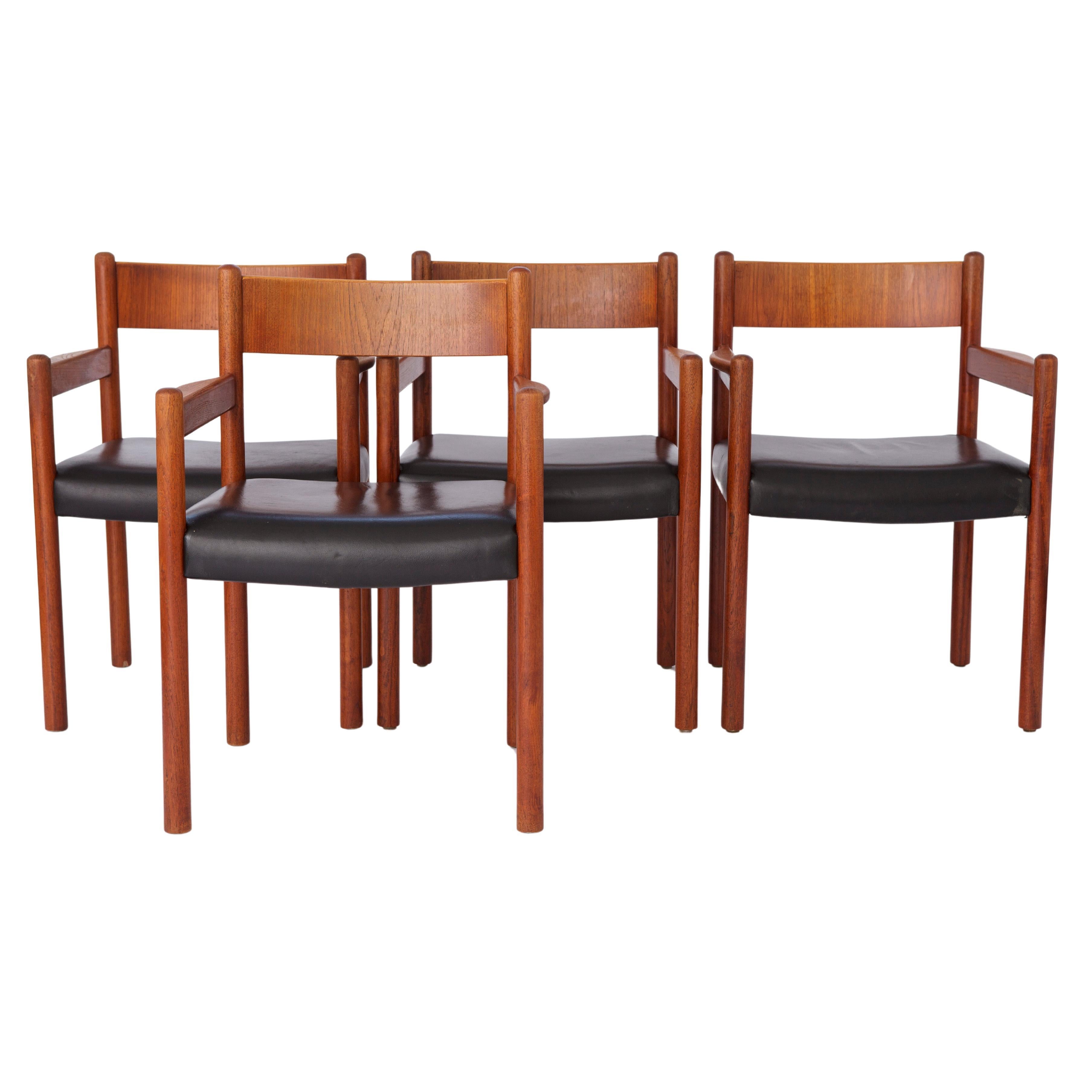4 of 8 Vintage Armchairs, 1960s, Danish, Teak