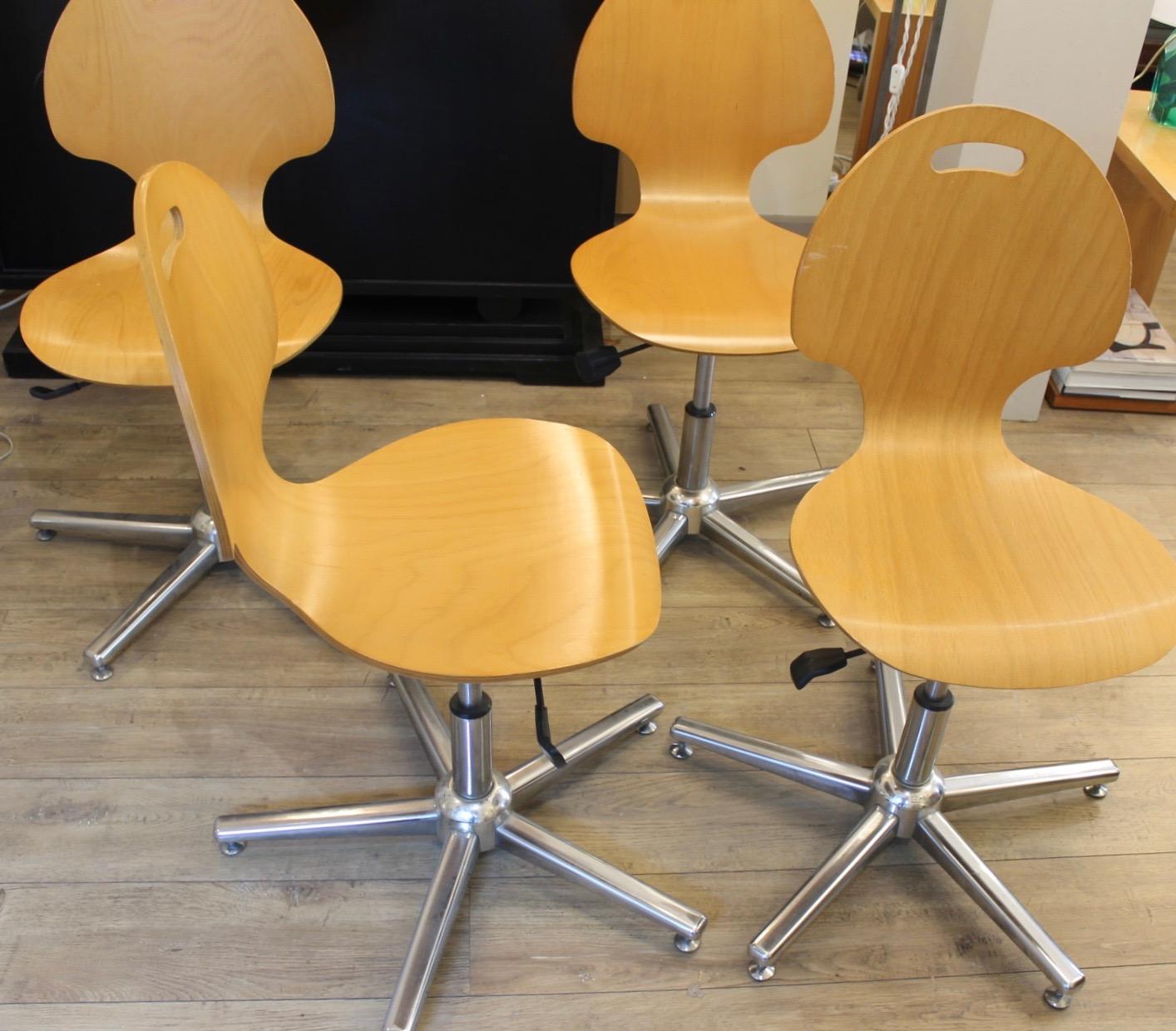 4 Office Chairs, French, XXth For Sale 2