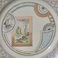4 Old Hall 'Excelsior' plates Aesthetic Movement Christopher Dresser Attributed.