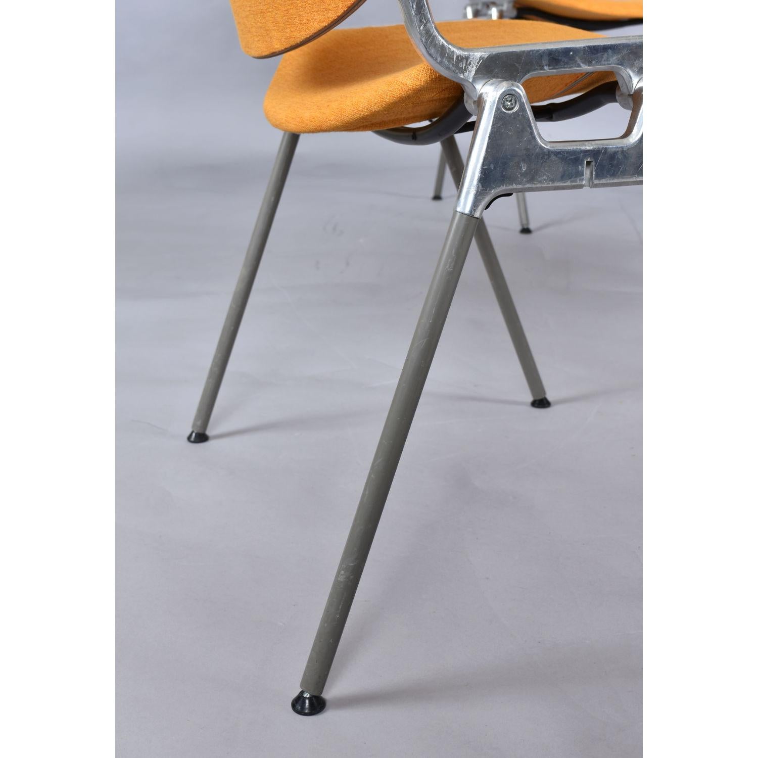 4 Orange Giancarlo Piretti for Castelli DSC 106 Stacking Chairs Made in Italy 3