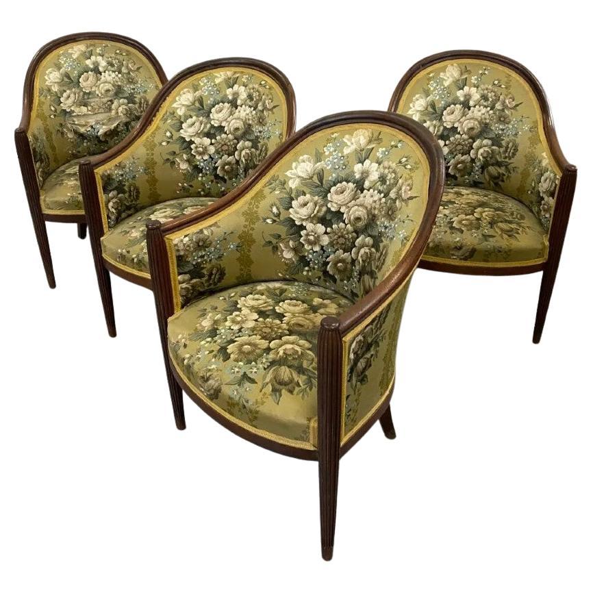 4 original Art Deco armchairs circa 1920/1930