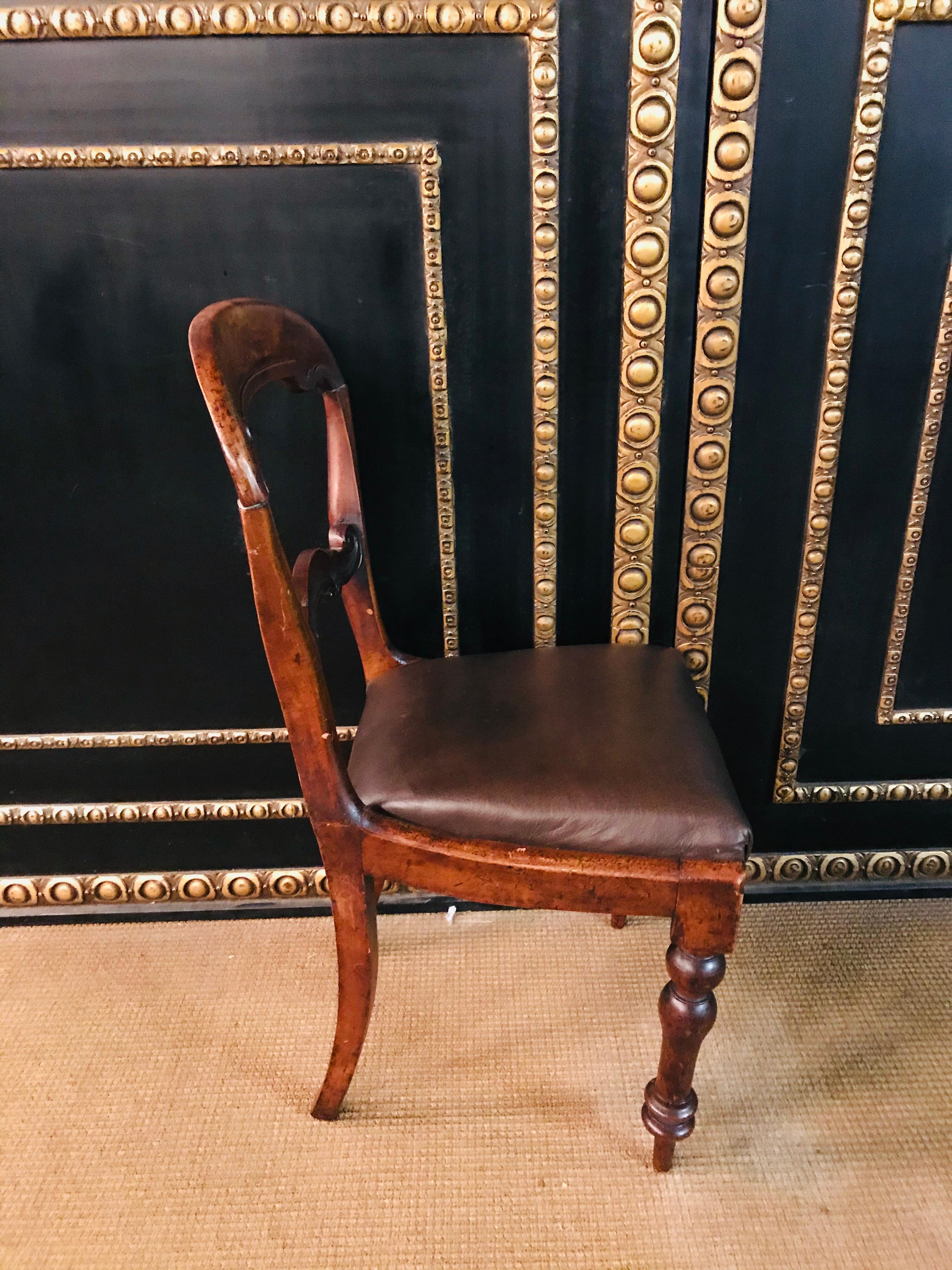 4 Original antique Biedermeier Chairs Solid Mahogany, circa 1840 For Sale 10