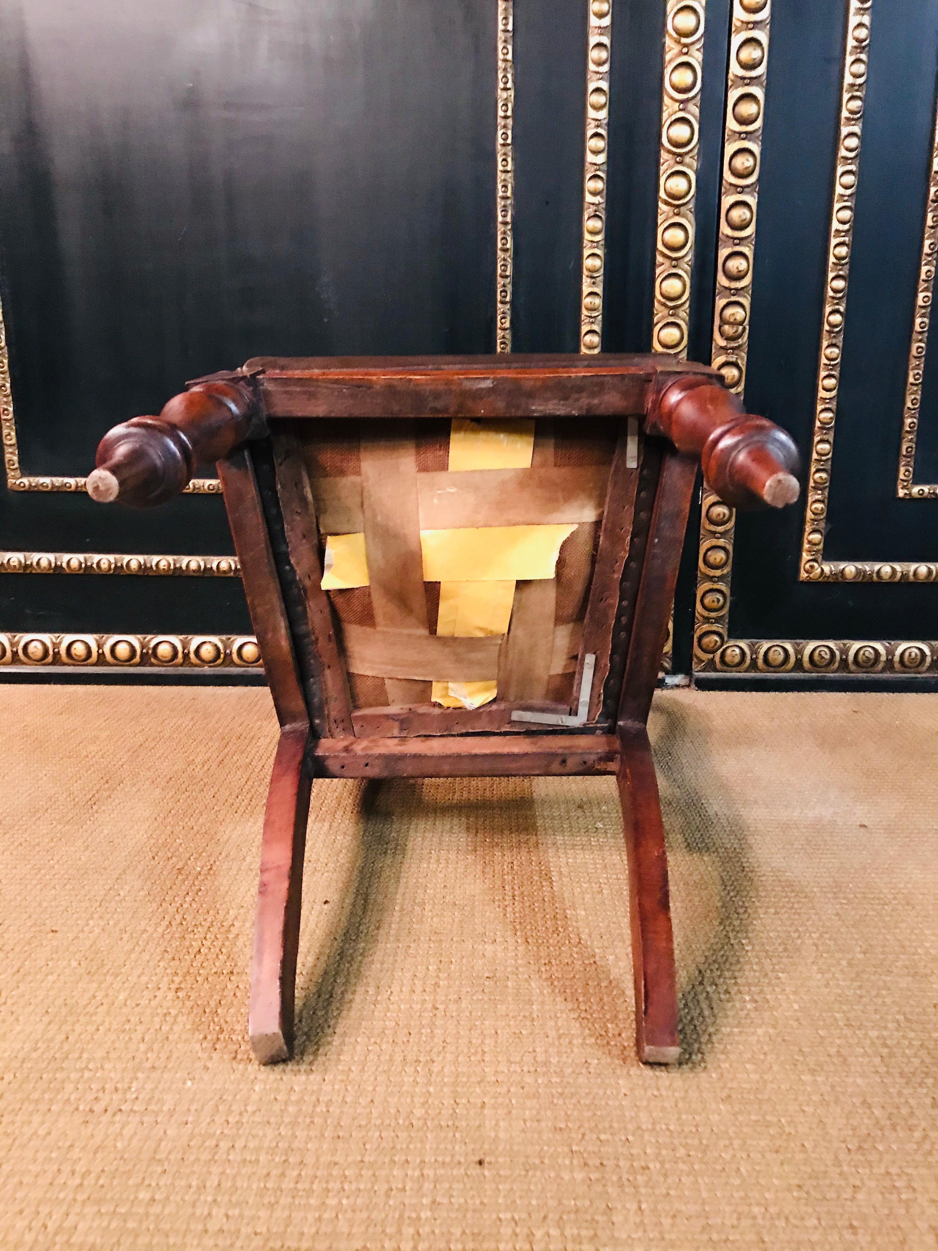 4 originale Biedermeier-Stühle aus massivem Mahagoni, um 1840 im Angebot 13