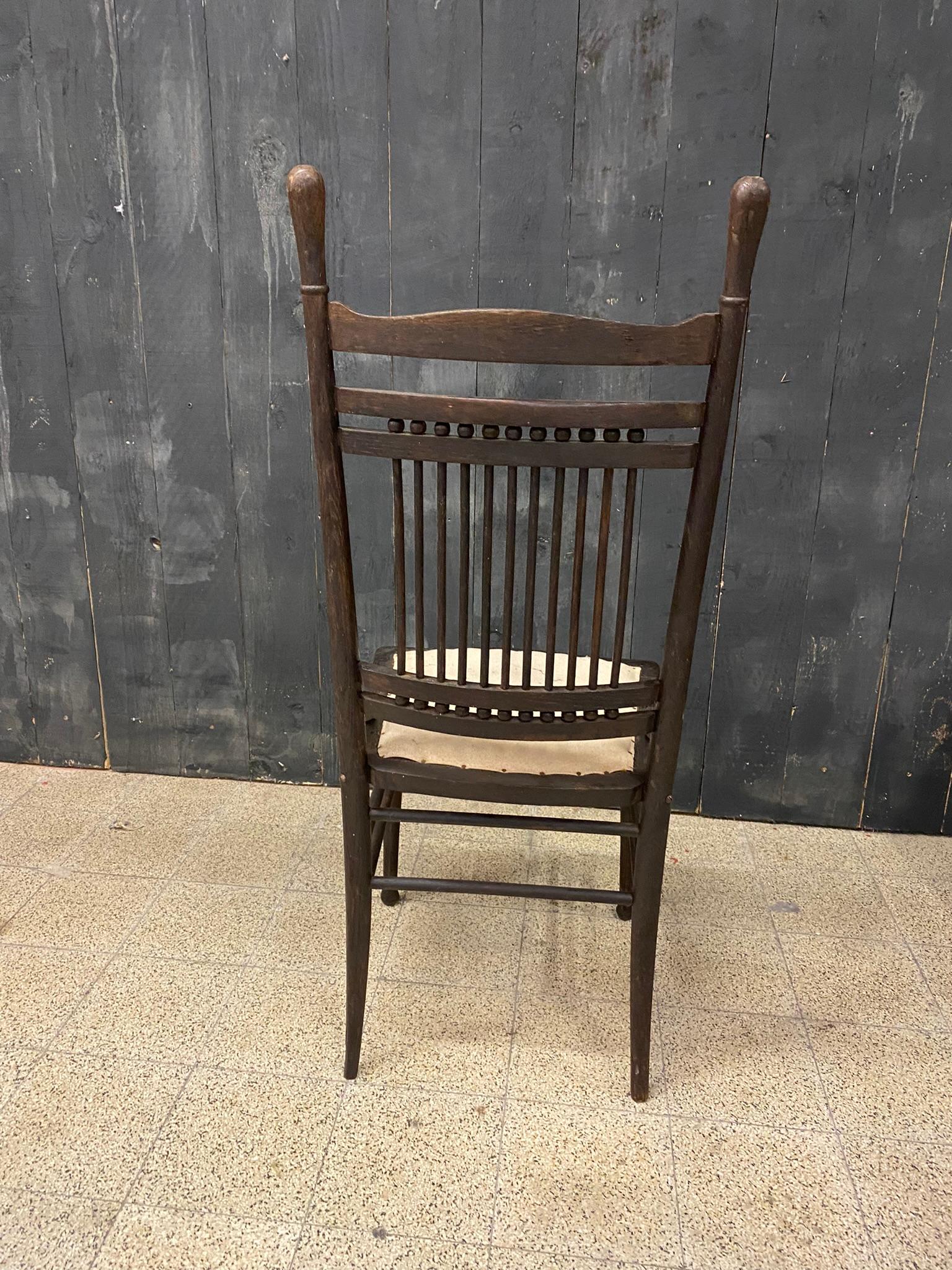 4 Original Chairs from the 1900 Period in Oak  For Sale 6