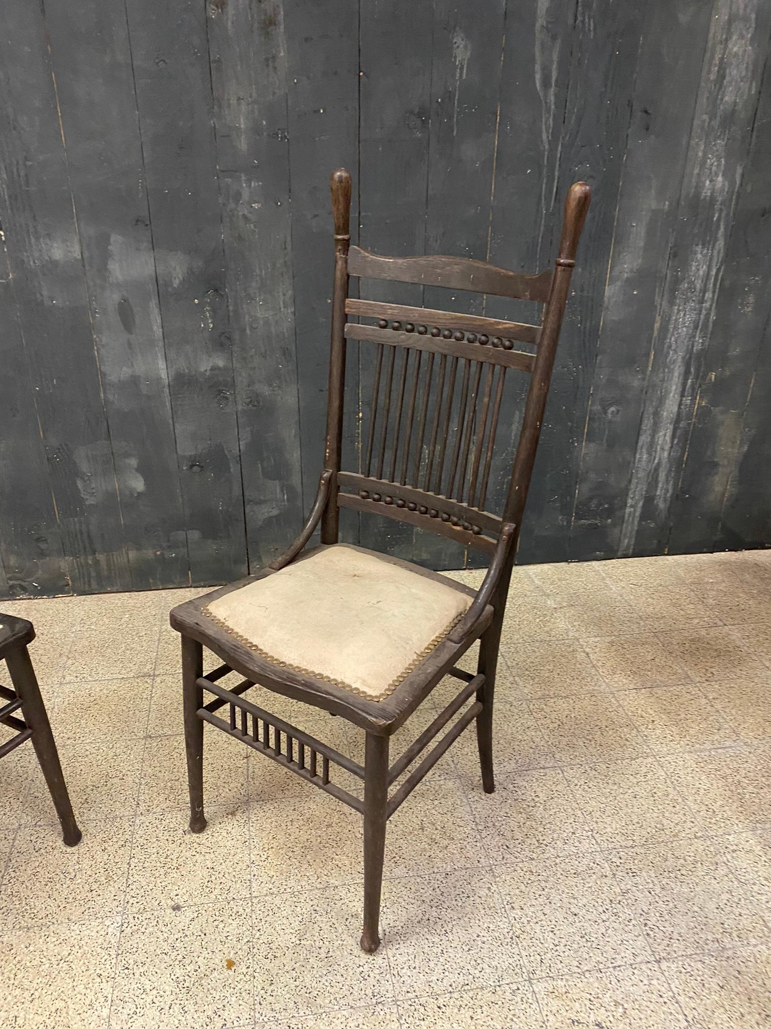 Early 20th Century 4 Original Chairs from the 1900 Period in Oak  For Sale