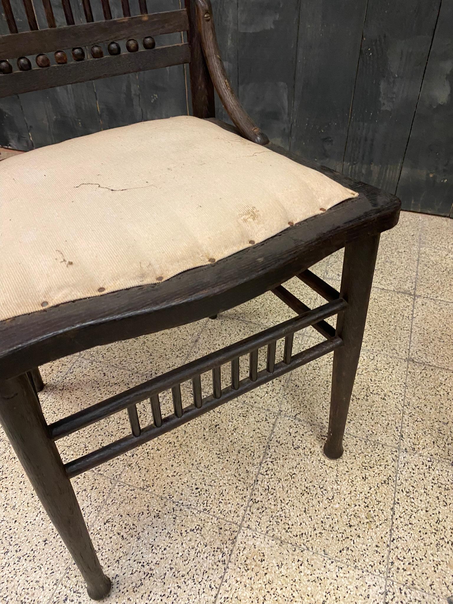 4 Original Chairs from the 1900 Period in Oak  For Sale 1