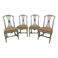 4 Original Paint Swedish Gustavian Side Chairs
