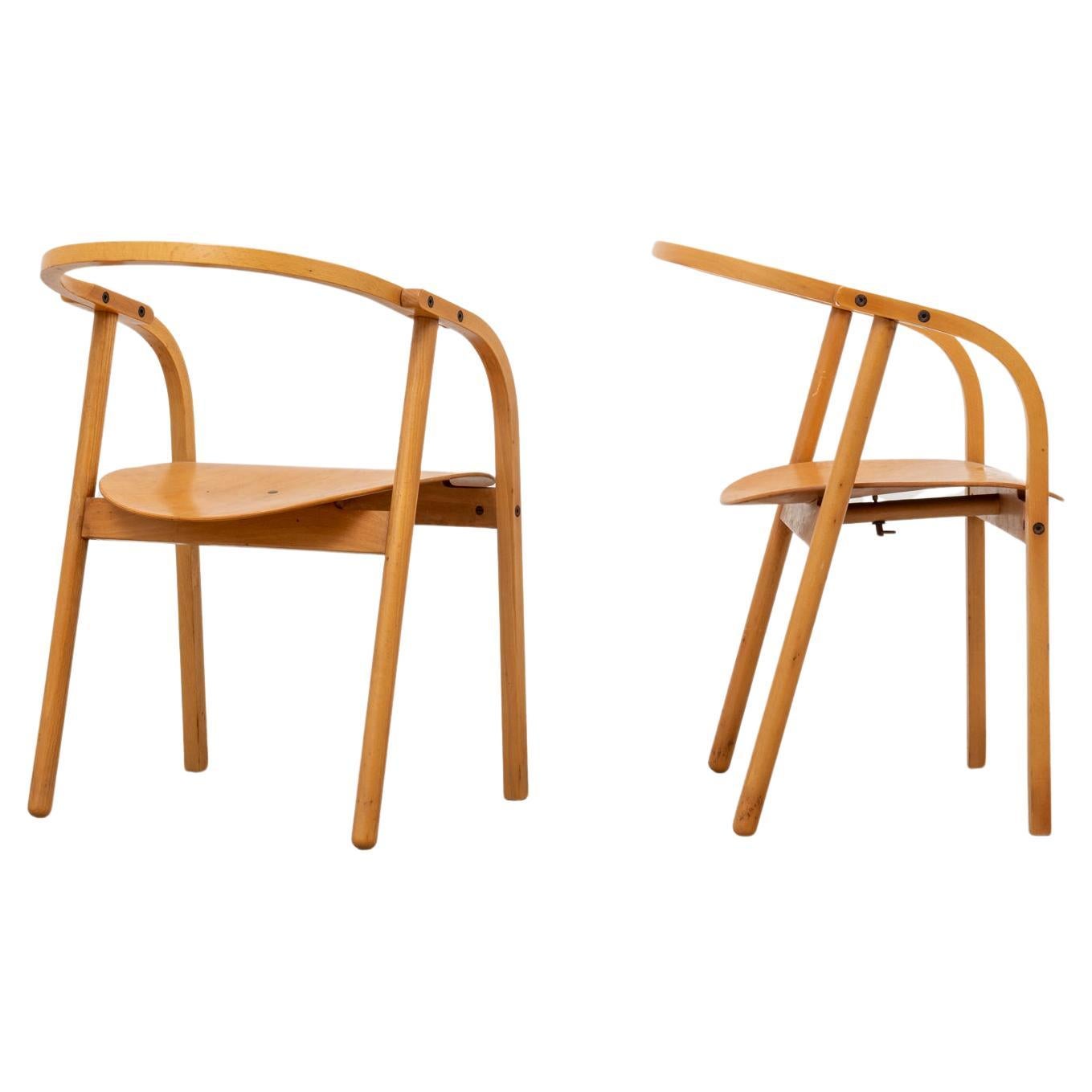 4 “Otto” Organic Wood Armchairs by Werther Toffoloni & Piero Palange for Ibis  For Sale