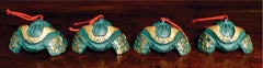 4 Painted-Gilt Iron Paper Weights by Boku Undo Co. Japan No. 20
