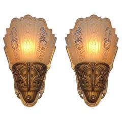 4 Pair Vintage Restored Regal Sconces with Consolidated Shades priced per pair