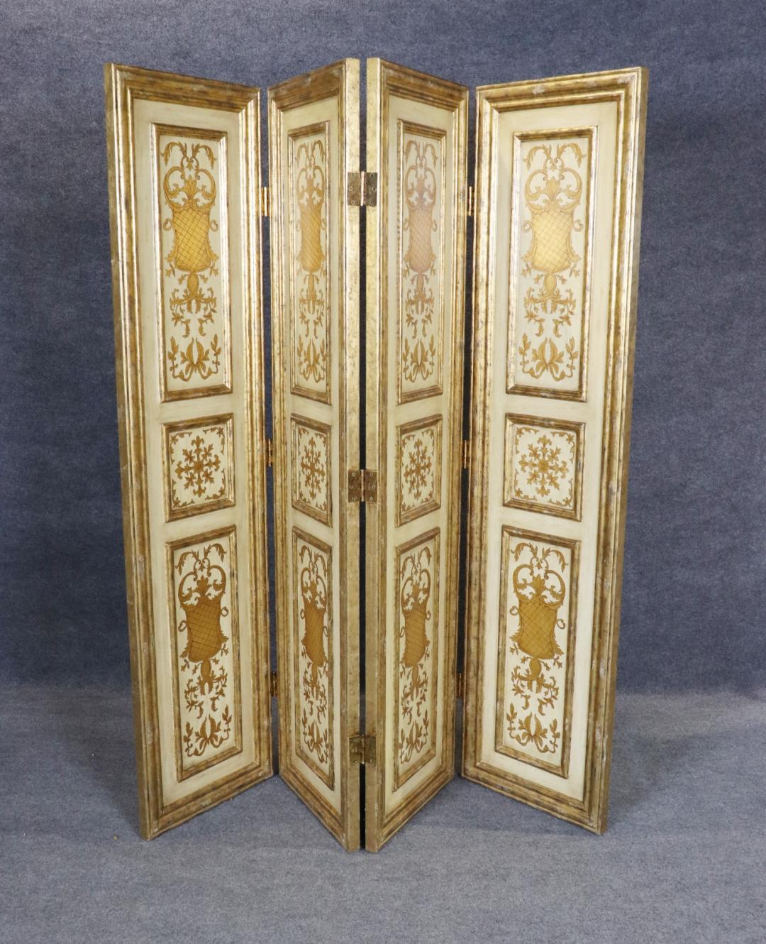 4 Panel Florentine Italian Dressing Screen For Sale at 1stDibs
