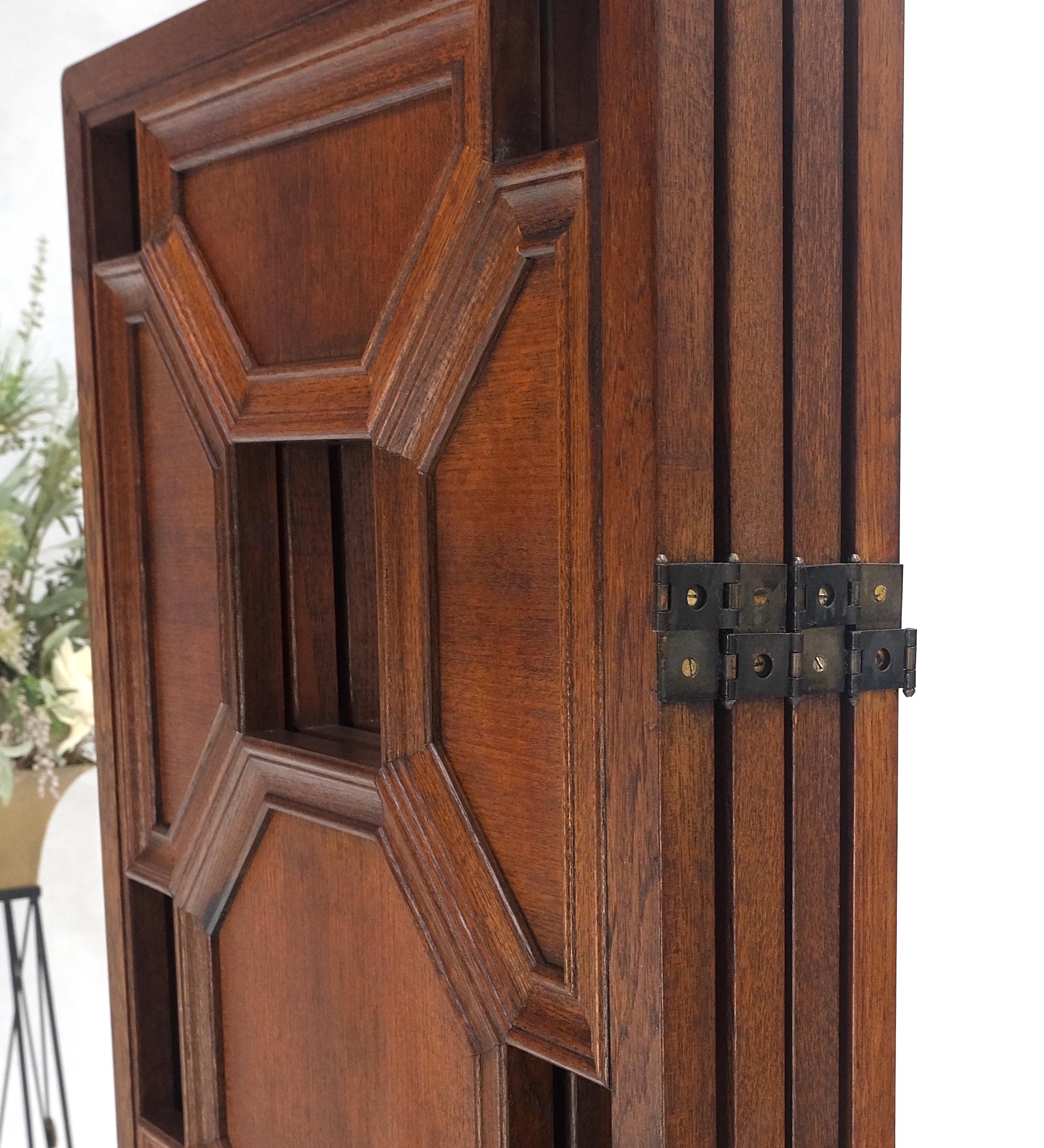 4 Panel Honey Comb Checker Board Style geschnitzt Teak Bildschirm Raumteiler MINT! im Angebot 2