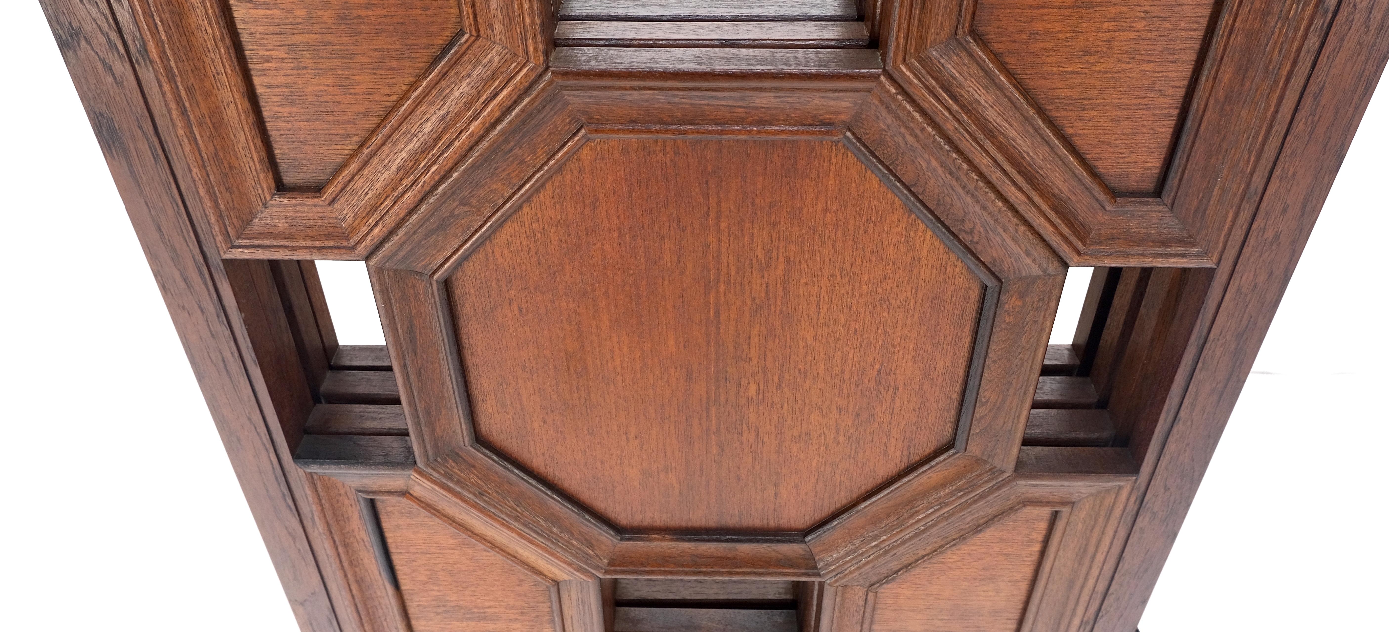 4 Panel Honey Comb Checker Board Style geschnitzt Teak Bildschirm Raumteiler MINT! im Angebot 4