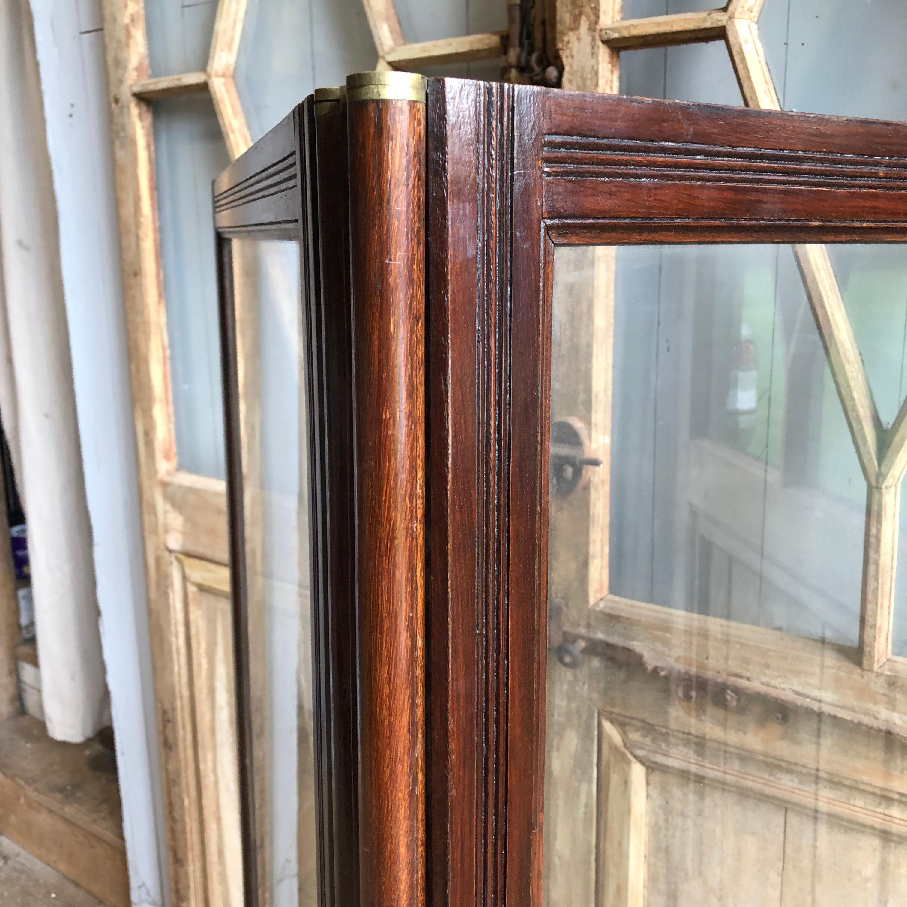 4-Panel Walnut and Glass Folding Screen, English, 19th Century 6