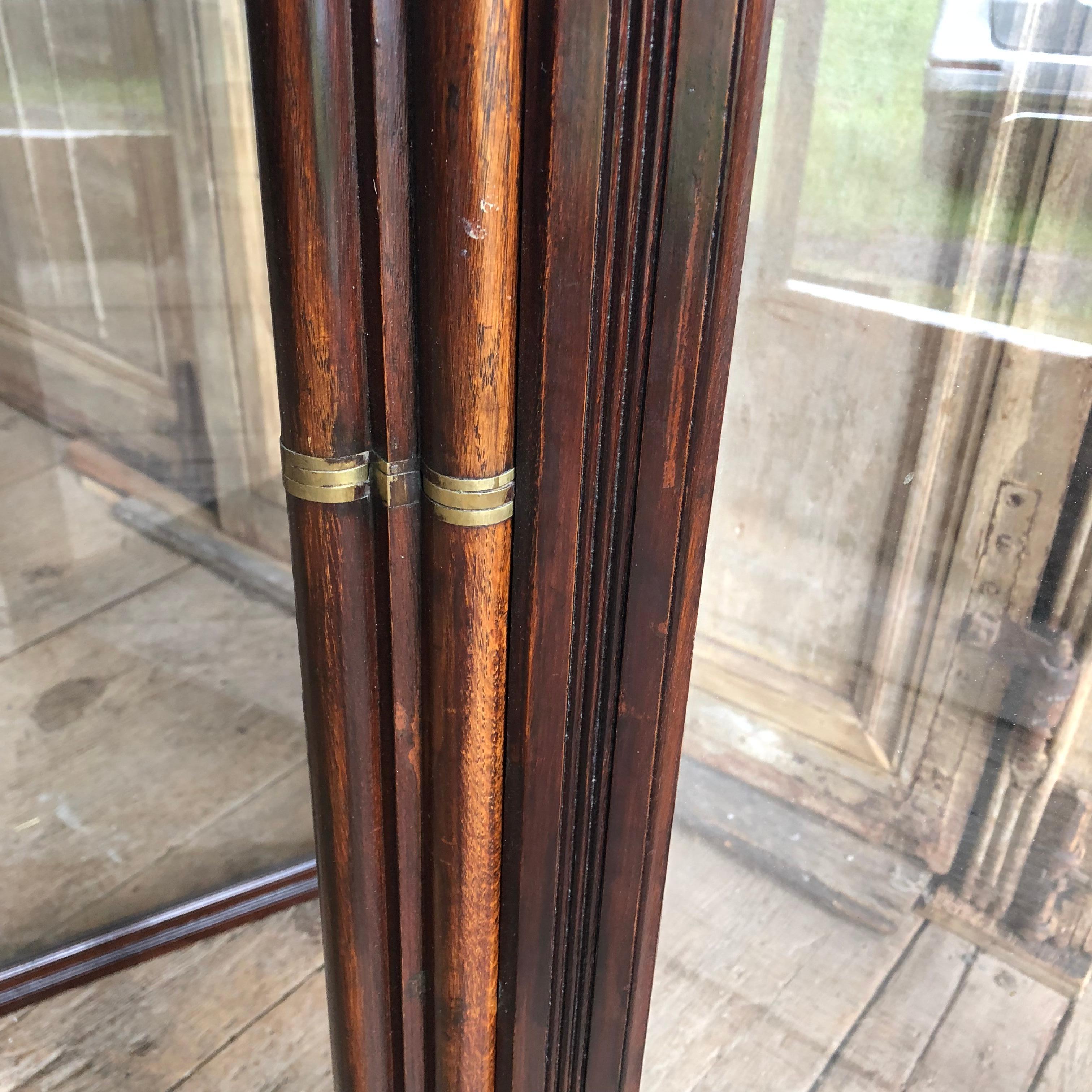 4-Panel Walnut and Glass Folding Screen, English, 19th Century 7