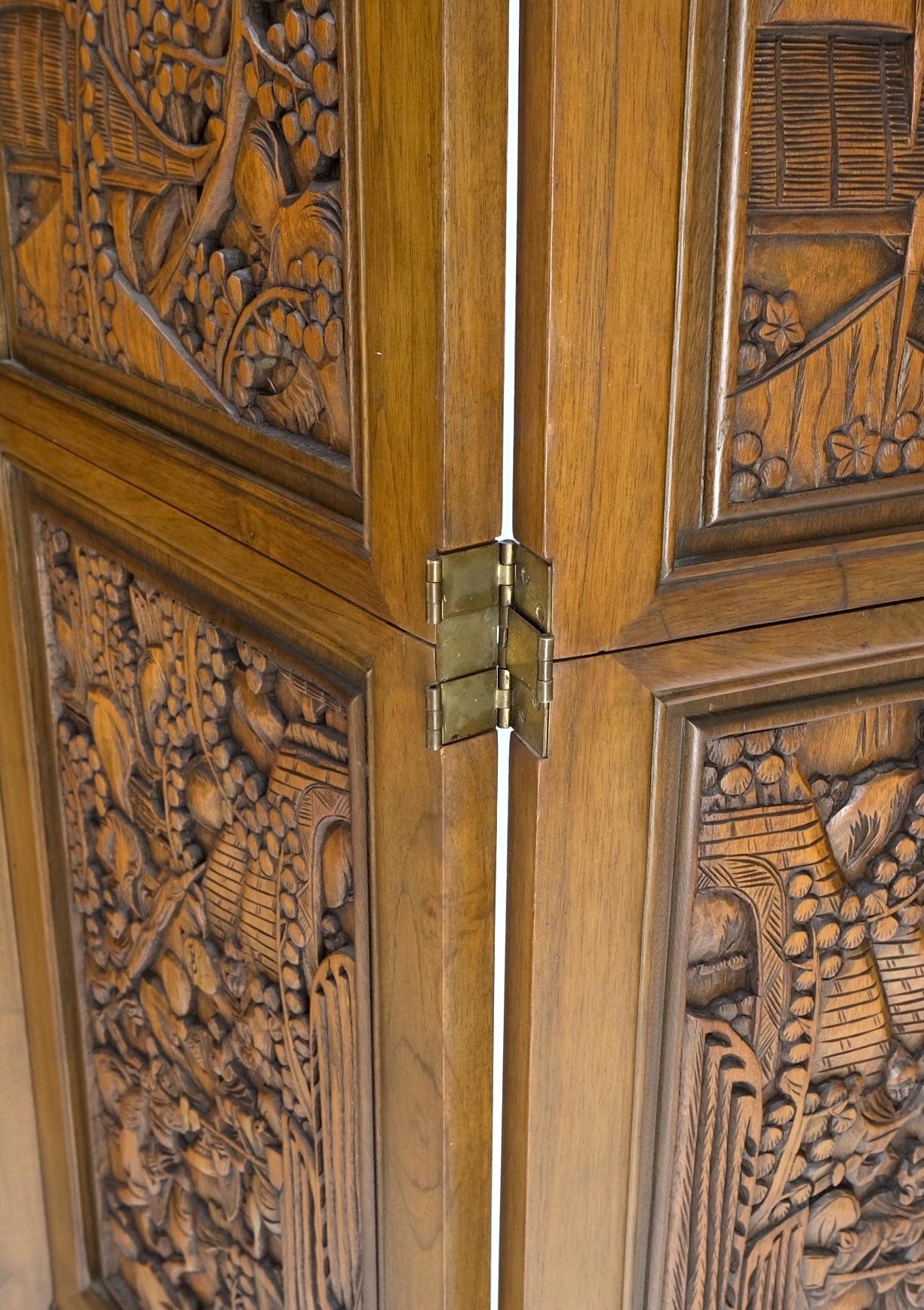 antique carved wood room divider