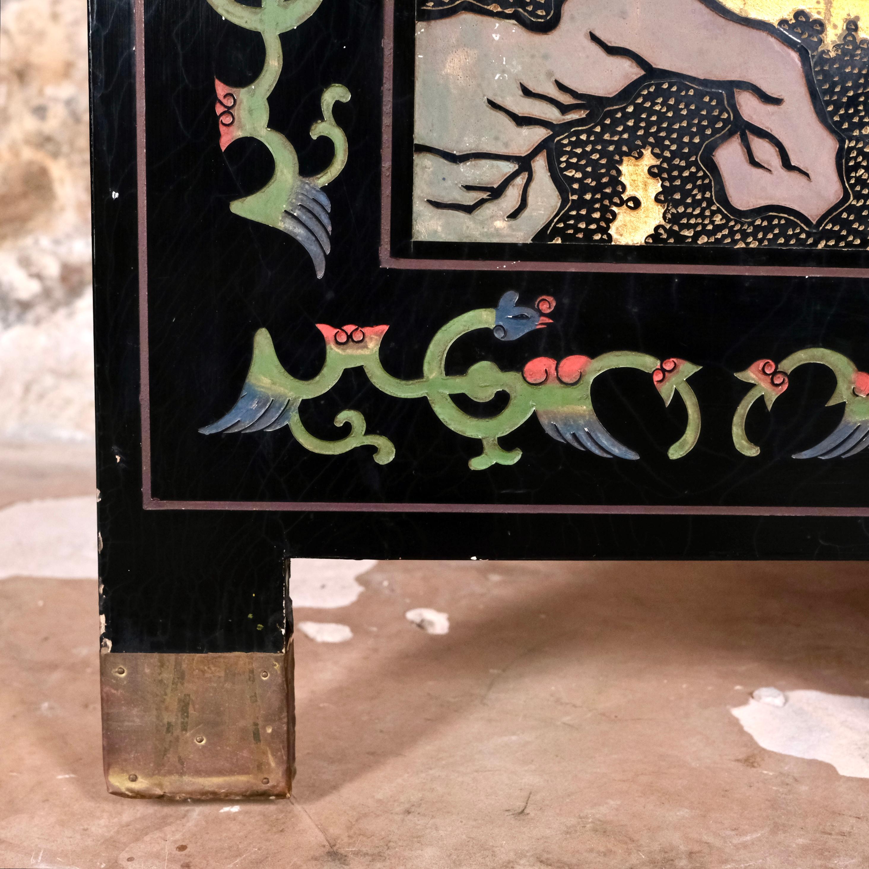 4 panels Coromandel lacquer screen, China, beginning of 20th century 6
