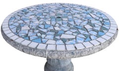 4 pc. Cast Stone and Tile Mosaic Top Dining Set