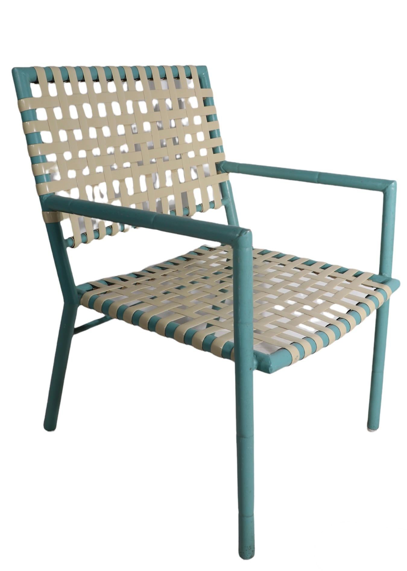 Aluminum 4 Pc. Faux Bamboo Garden Patio Poolside Chairs by Hauser Made in USA Ca. 1970's For Sale