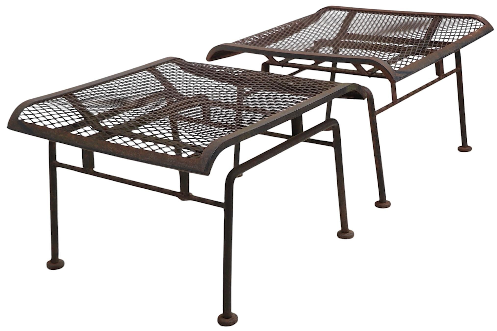 4 pc. Garden Patio Chairs and Ottomans att. to Tempestini for Salterini c 1950's For Sale 5