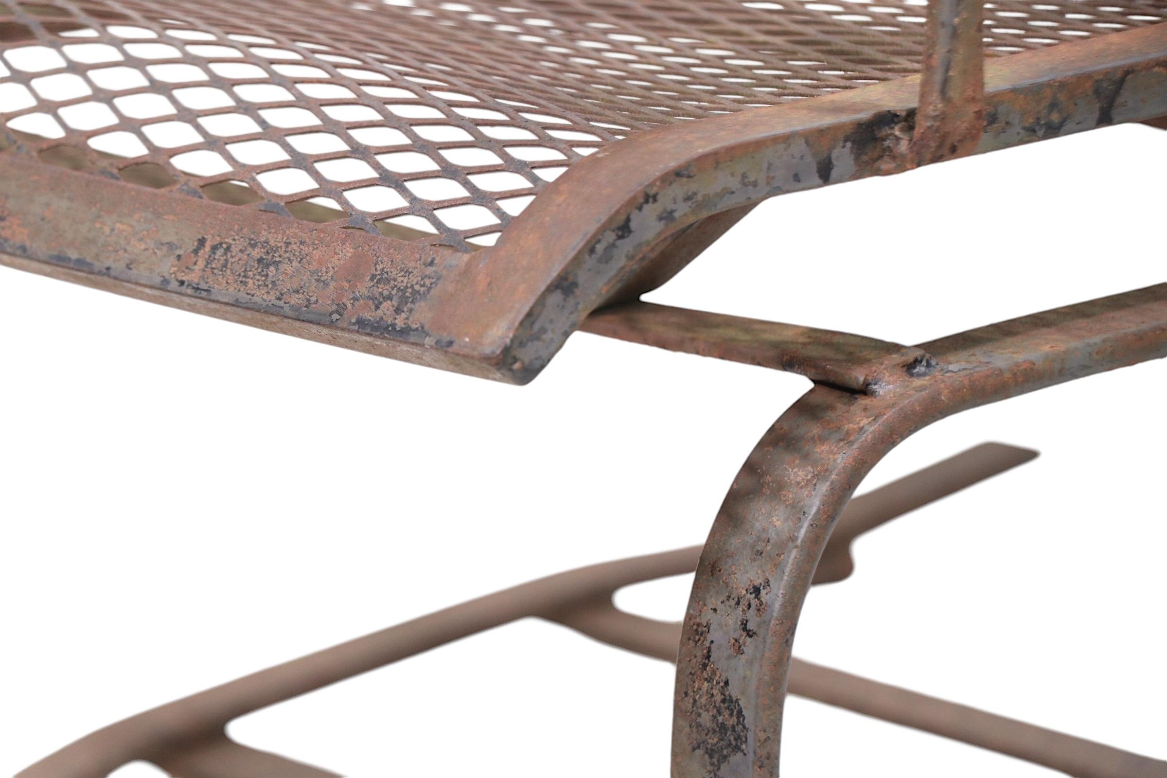 Mid-Century Modern 4 pc. Garden Patio Chairs and Ottomans att. to Tempestini for Salterini c 1950's For Sale