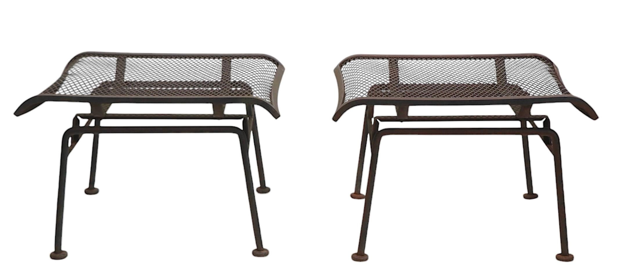 20th Century 4 pc. Garden Patio Chairs and Ottomans att. to Tempestini for Salterini c 1950's For Sale