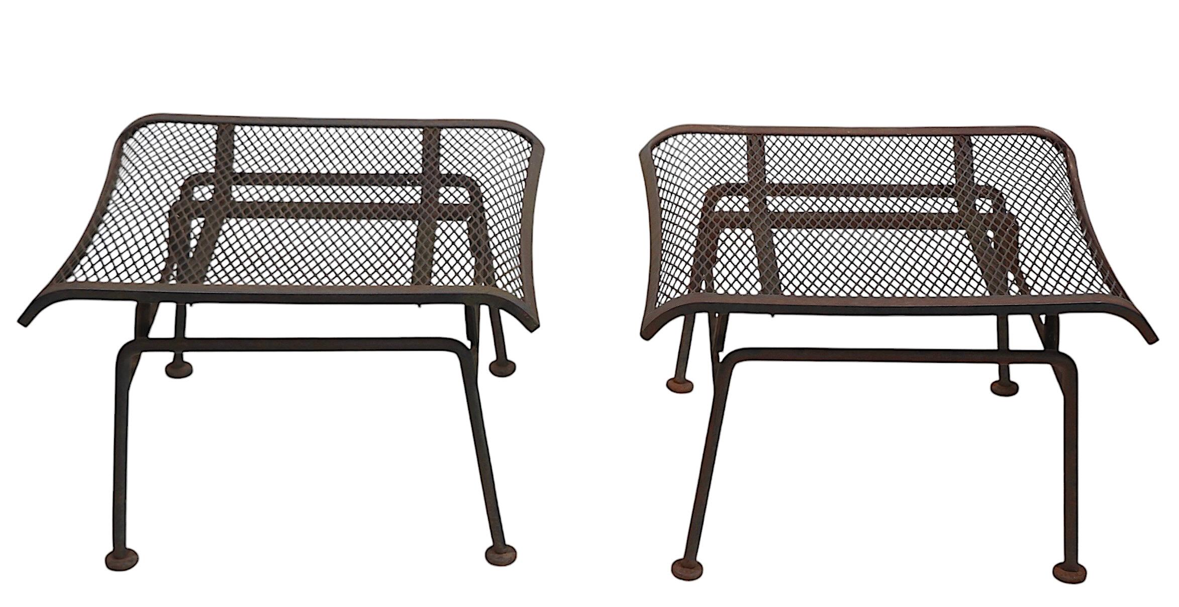 4 pc. Garden Patio Chairs and Ottomans att. to Tempestini for Salterini c 1950's For Sale 2