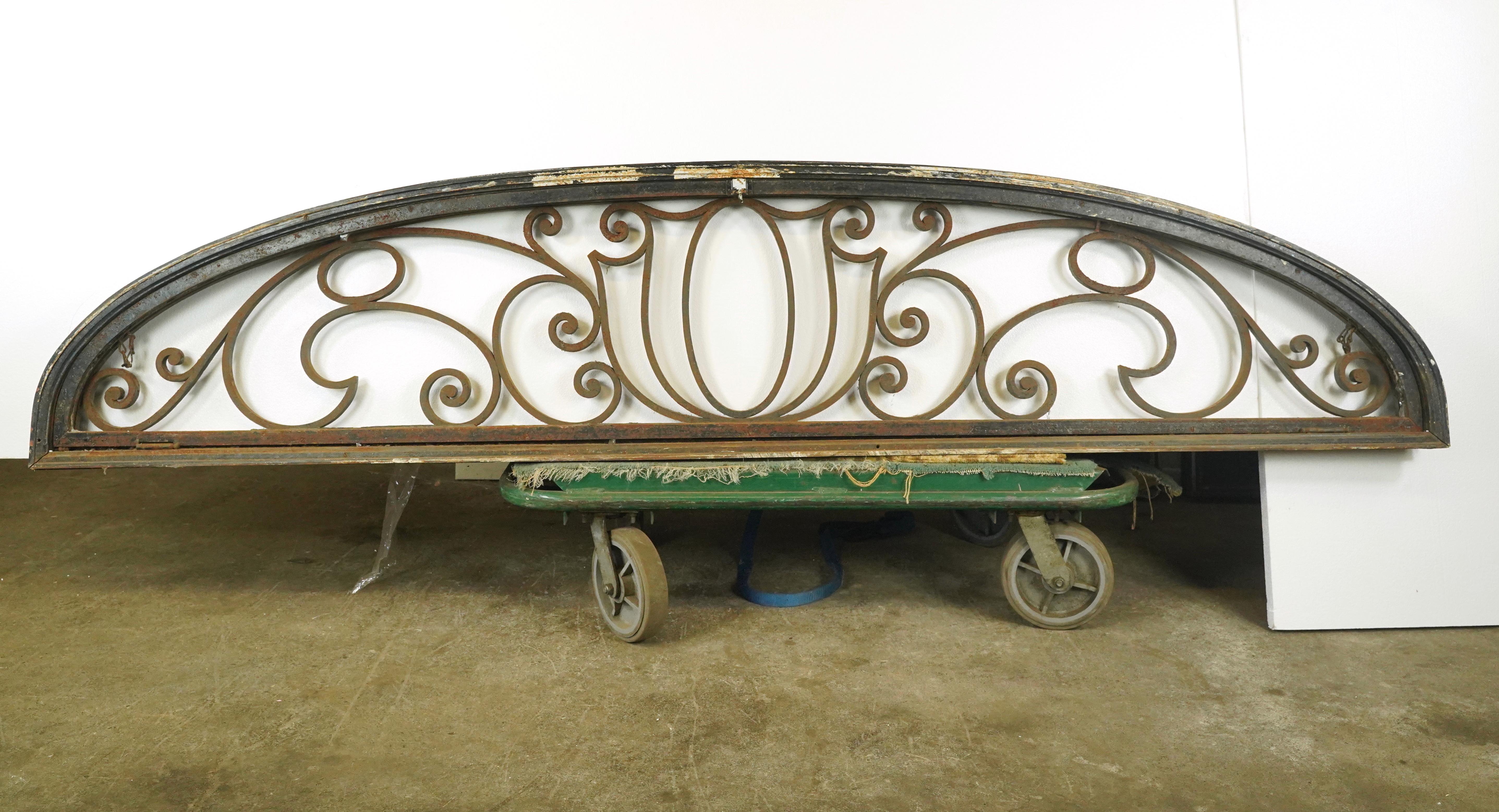 4 Pc Set Cast Iron & Glass Door w 2 Sidelights & Transom For Sale 6